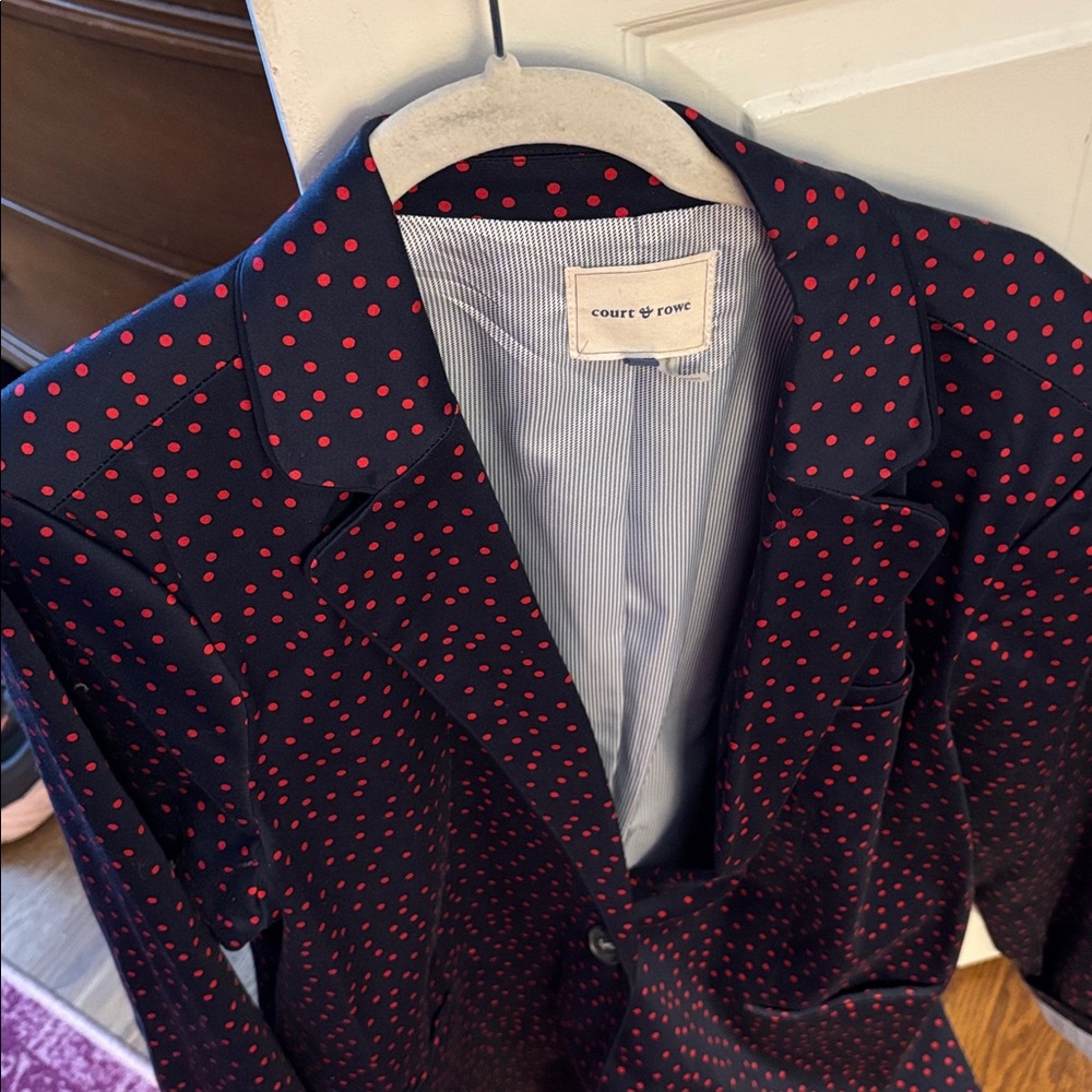 Court and Rowe Dark Blue Blazer with Red Dots